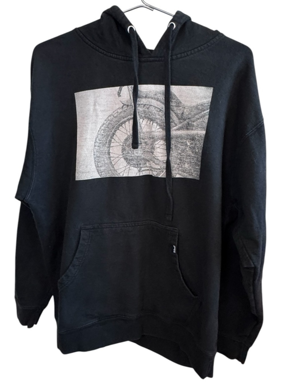 Biltwell Black Graphic Hoodie Distressed Biker Chopper Motorcycle Print Men’s L